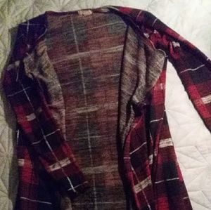 Juniors Open Cardigan w/ Draped Front